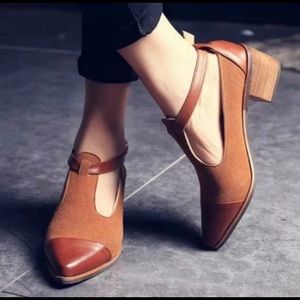 Vintage suede buckle shoes